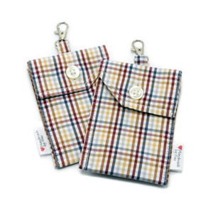 Handmade Checked Shirt Cuff Coin Purse / Pouch